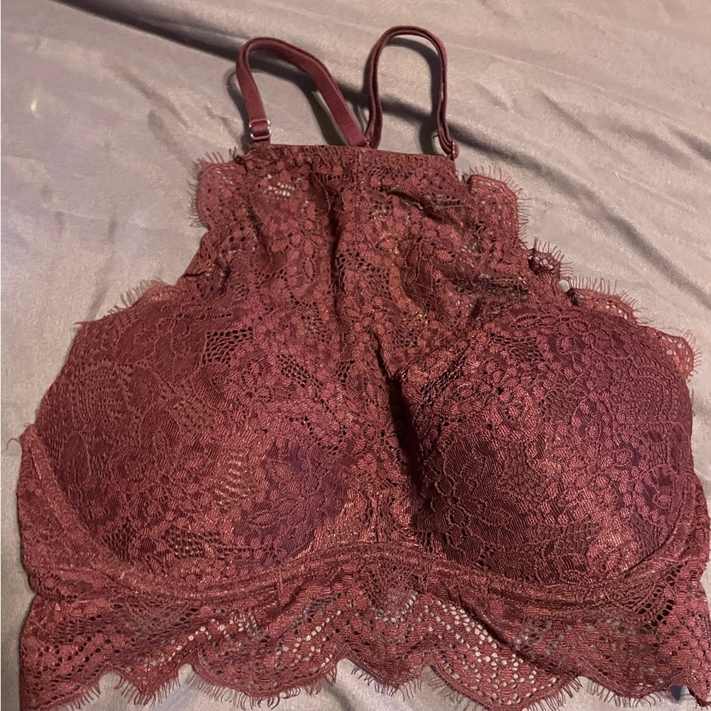 Victoria's Secret Plum Lace Bralette‎ Size S (AA-C) Cottage Coquette